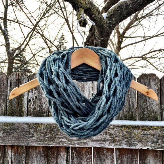Super Soft Double Wrap Infinity Scarf - Blue Heather
