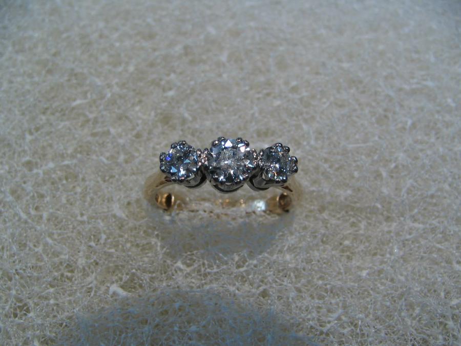 handmade 18ck and platinum ring, vith diamonds
