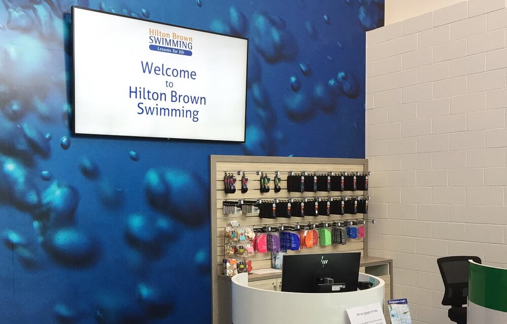 Digital signage at Hilton Brown Swimming