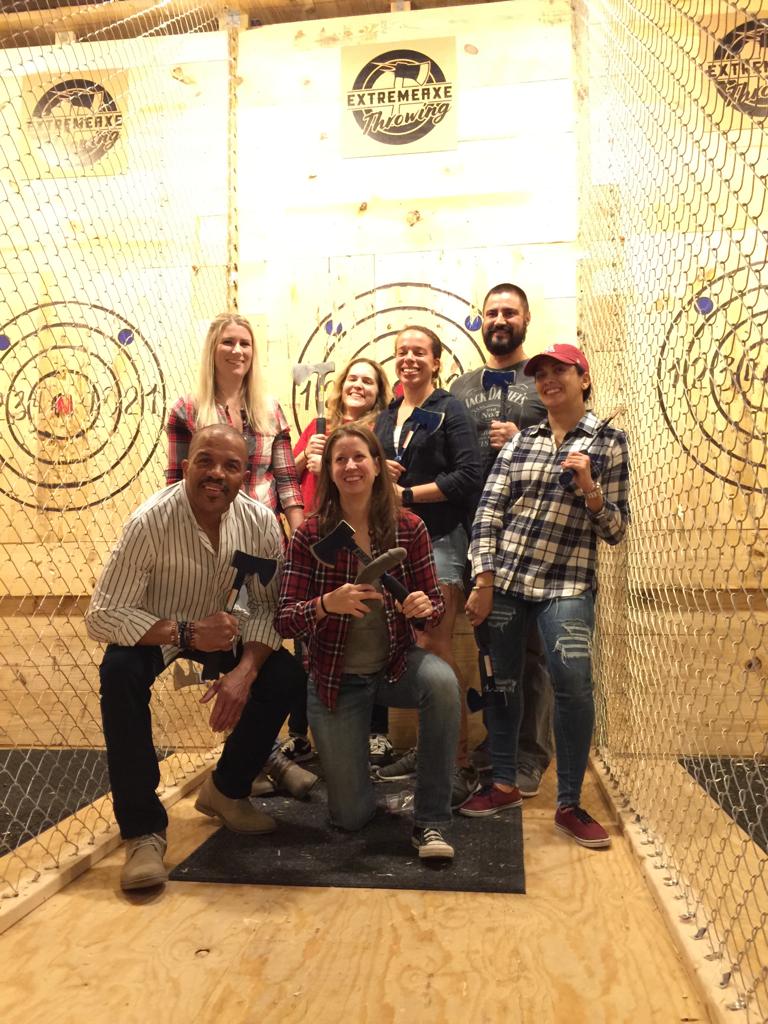Corporate Team Building Events and Parties at Extreme Axe Throwing Hollywoo