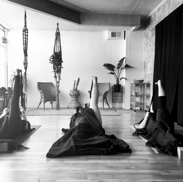 Yoga session at our studio in Portland OR