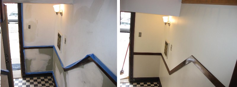 Chicago painter. Drywall repair. Staircase painting.