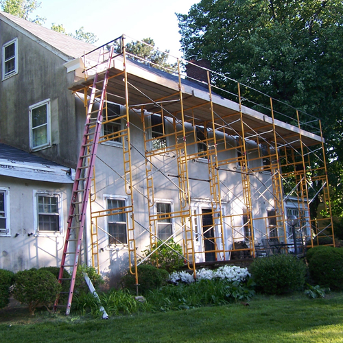 Frame scaffold installation for home improvement project