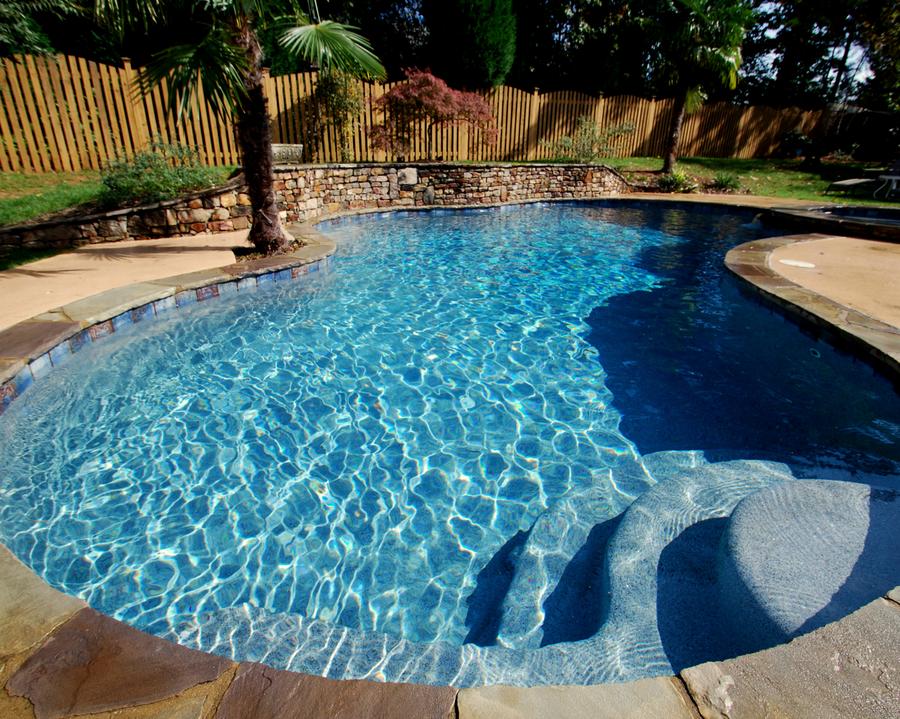 Gunite Pebbletec Pool Designed by AquaRama Pools & Spas