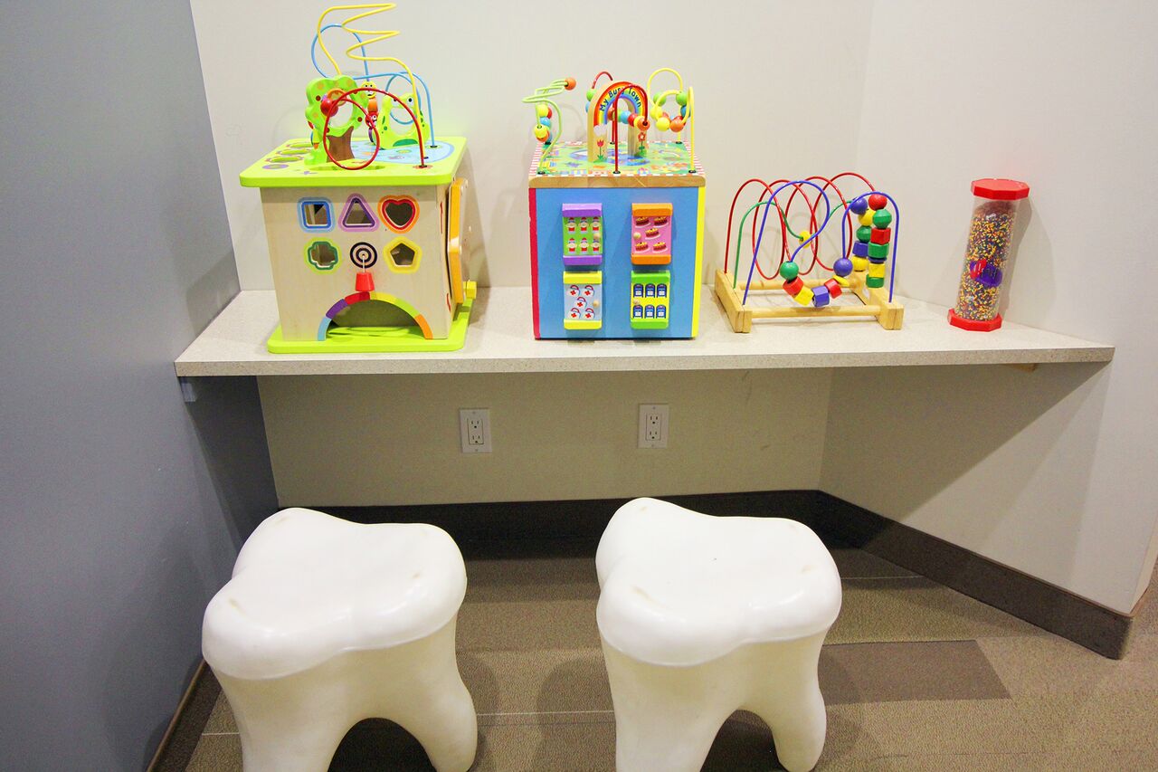 Childrens area at Village Lane Dental Centre Okotoks, AB T1S 1Z6