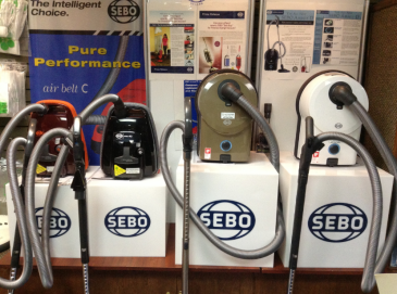 Full line of SEBO vacuums