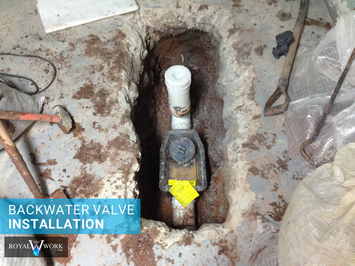 Backwater valve installation, Toronto project