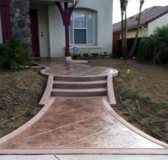 concrete walkway with steps
