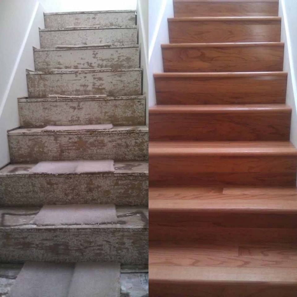 Laminate wood on Staircase by State Wide Construction and Remodeling