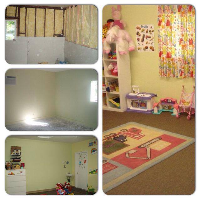 Garage conversion to Playroom by State Wide Construction and Remodeling
