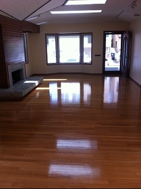 Finished waxed wood floors