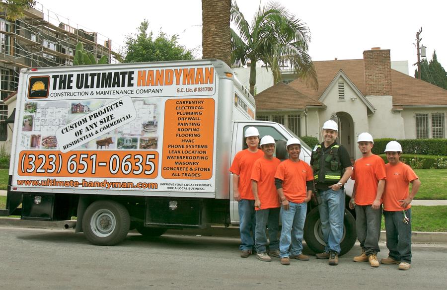 commercial remodeling crew with mobile shop